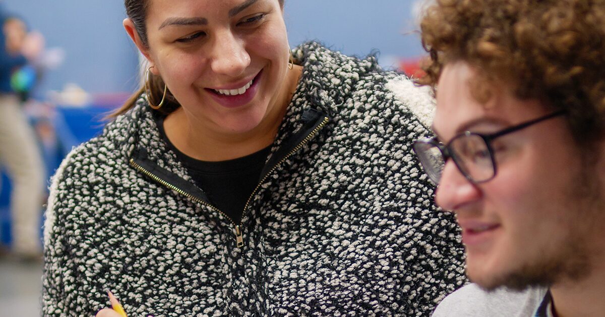 Carly Weckwerth and student