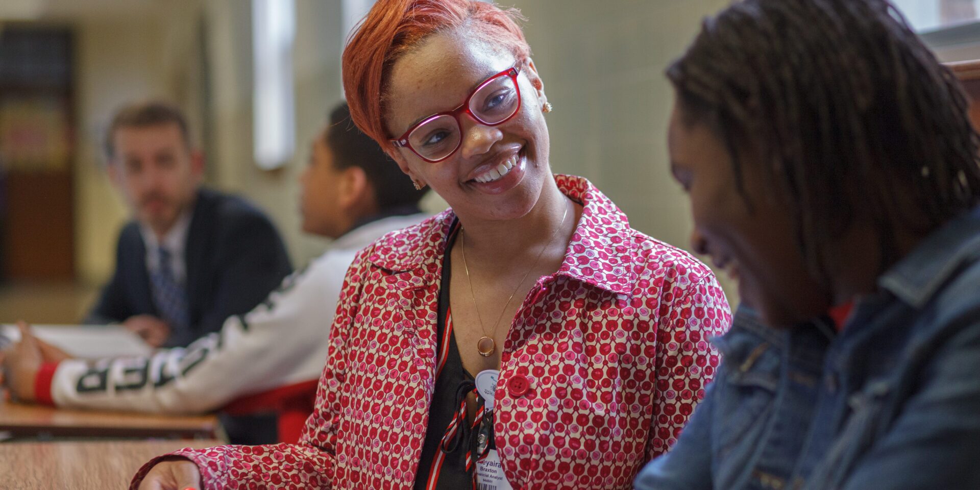 Volunteer with student